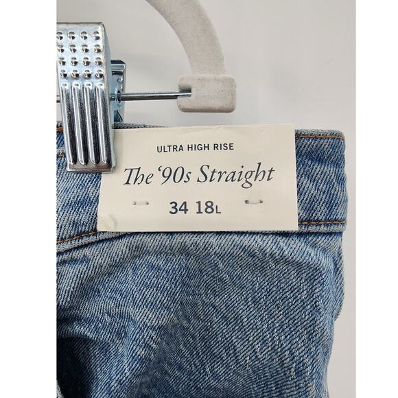 New NWT Abercrombie & Fitch The 90's Straight Ultra High Rise Size 34 18 Long - Picture 9 of 10